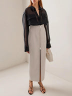 O'Reilly חצאית בשילוב רוכסן