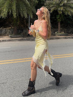 שמלת סאטן דגם - לימונצ'לו