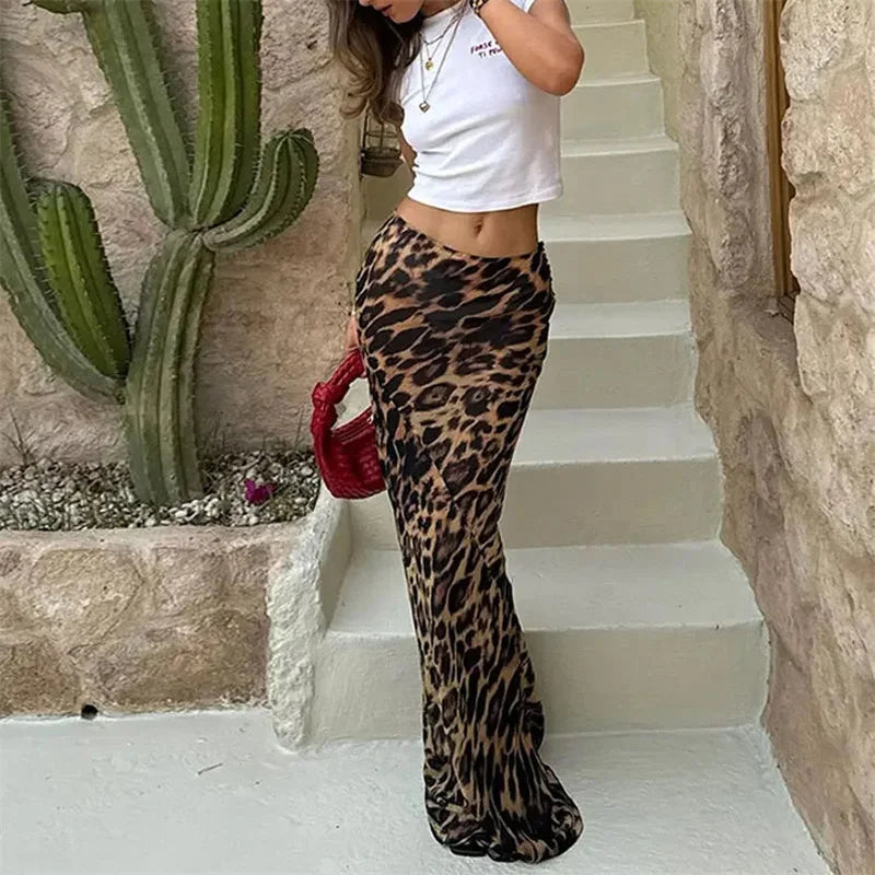 חצאית מקסי דגם - מנומר