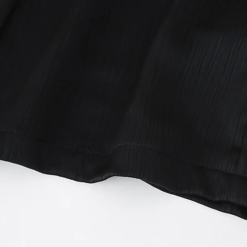 חליפת שני חלקים בד קרפ מבריק נעים מכנסיים ארוכים ובלייזר - ריקה