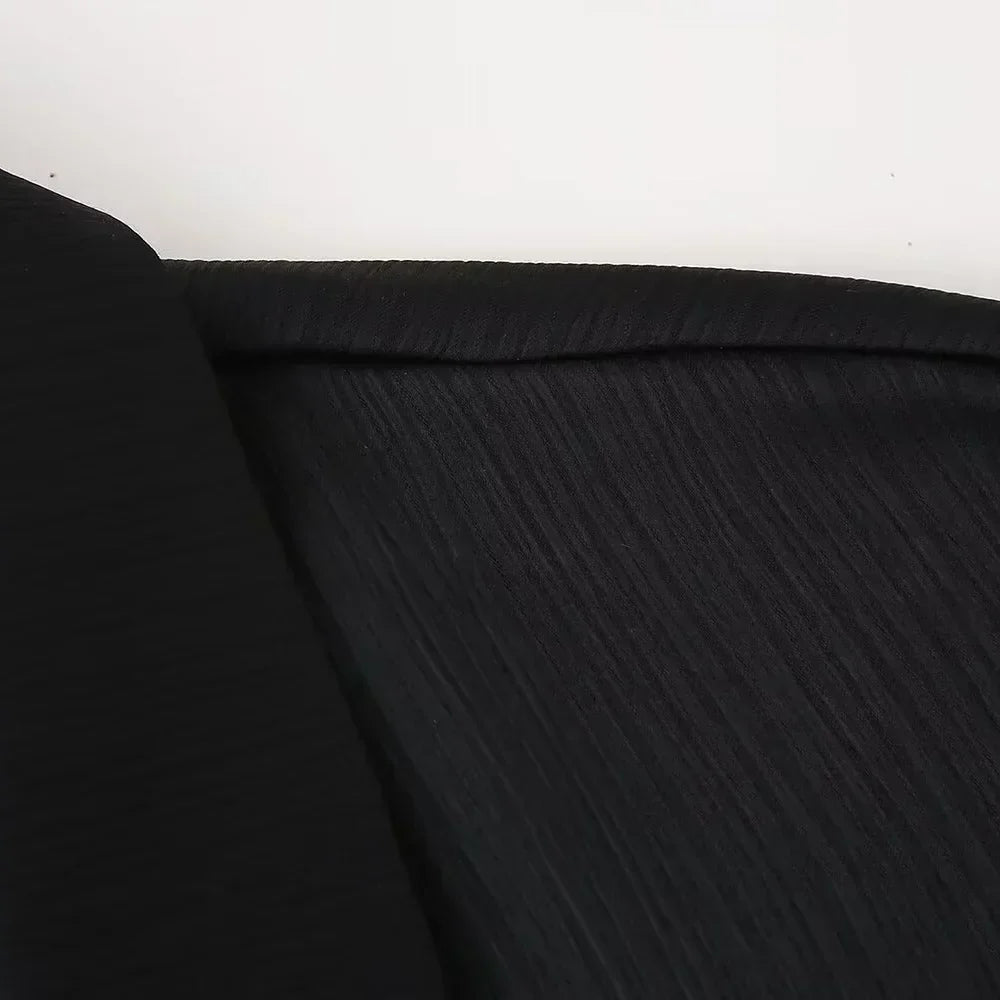 חליפת שני חלקים בד קרפ מבריק נעים מכנסיים ארוכים ובלייזר - ריקה